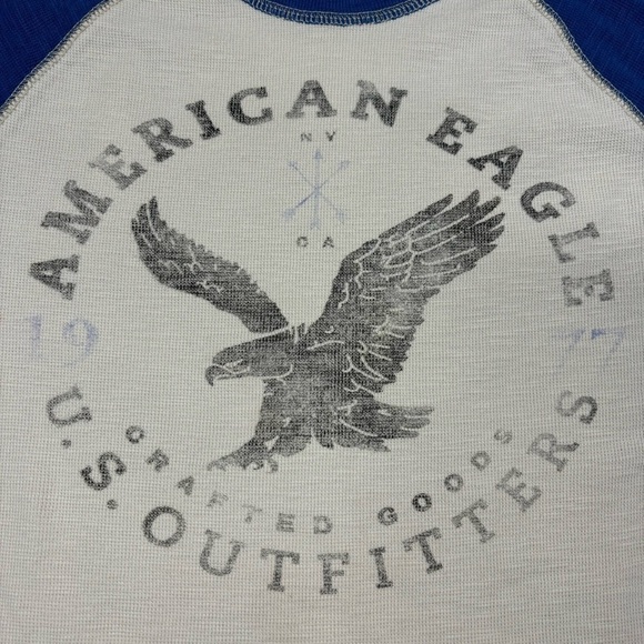 American Eagle Shirt Womens Extra Small Thermal Crewneck Layering Comfy Casual - Picture 3 of 5